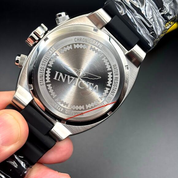 Invicta 47282 Pro Diver Airlock Men's Chronograph Black Dial Silicone Strap New - Picture 14 of 17